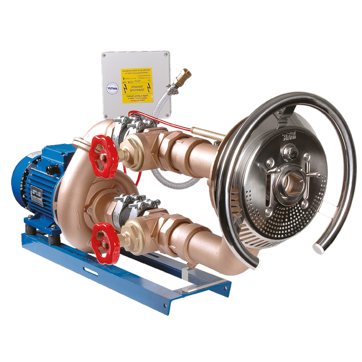 Lahme Taifun Gegenschwimmanlage Anschlusssatz mit Pumpe, Ventilen und Steuerung im Detail