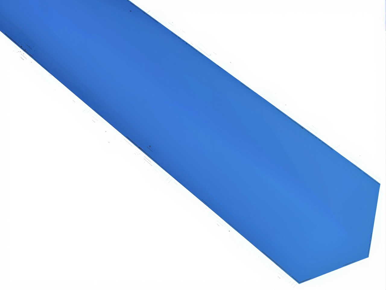 Blauer Folienverbundblechwinkel für den Innenbereich, im Detail gezeigt.