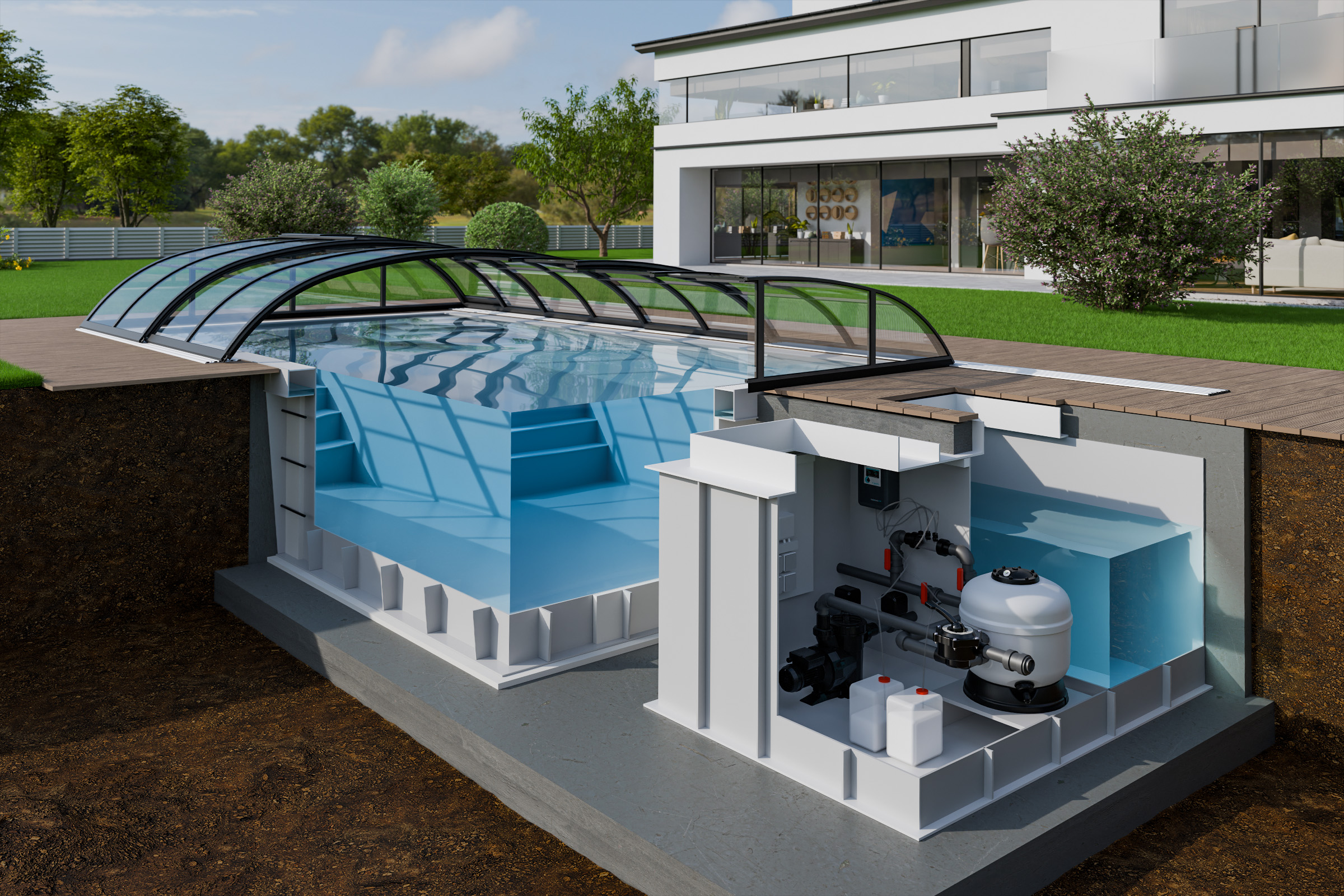 pp-pool-elite-ueberlaufbecken-technik-schnitt-a Überlaufbecken Elite Pro PP Plus Pool 4x11 m