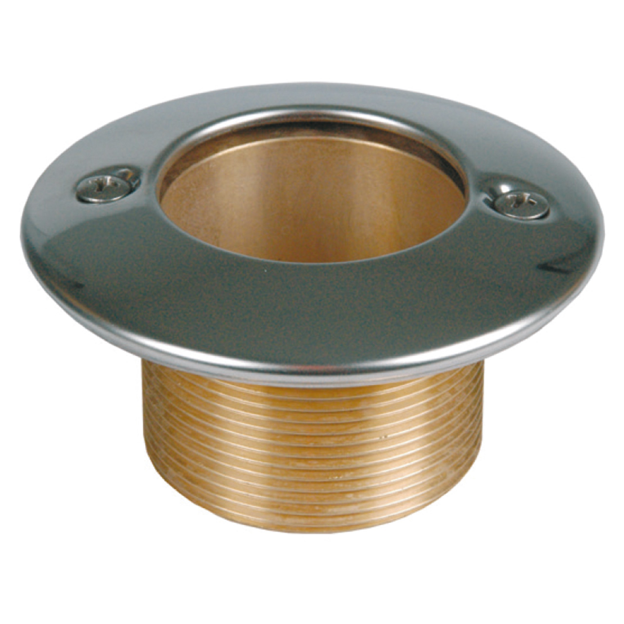 Lahme Steckverschluss Grundelement G2 AG mit glänzendem Edelstahlflansch und Messinggewinde