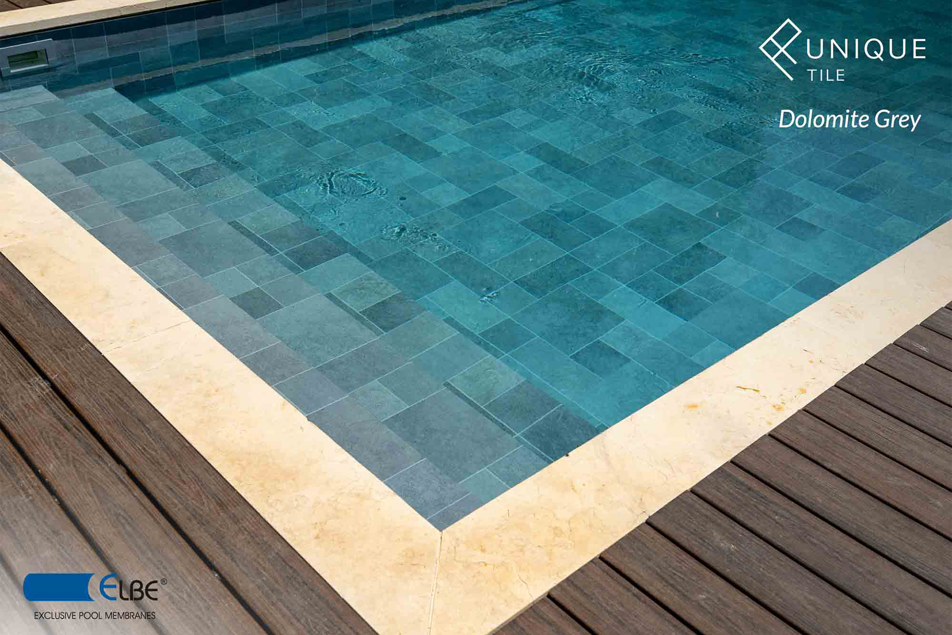 ELBE UNIQUE Tile Schwimmbadfolie mit Fliesenoptik