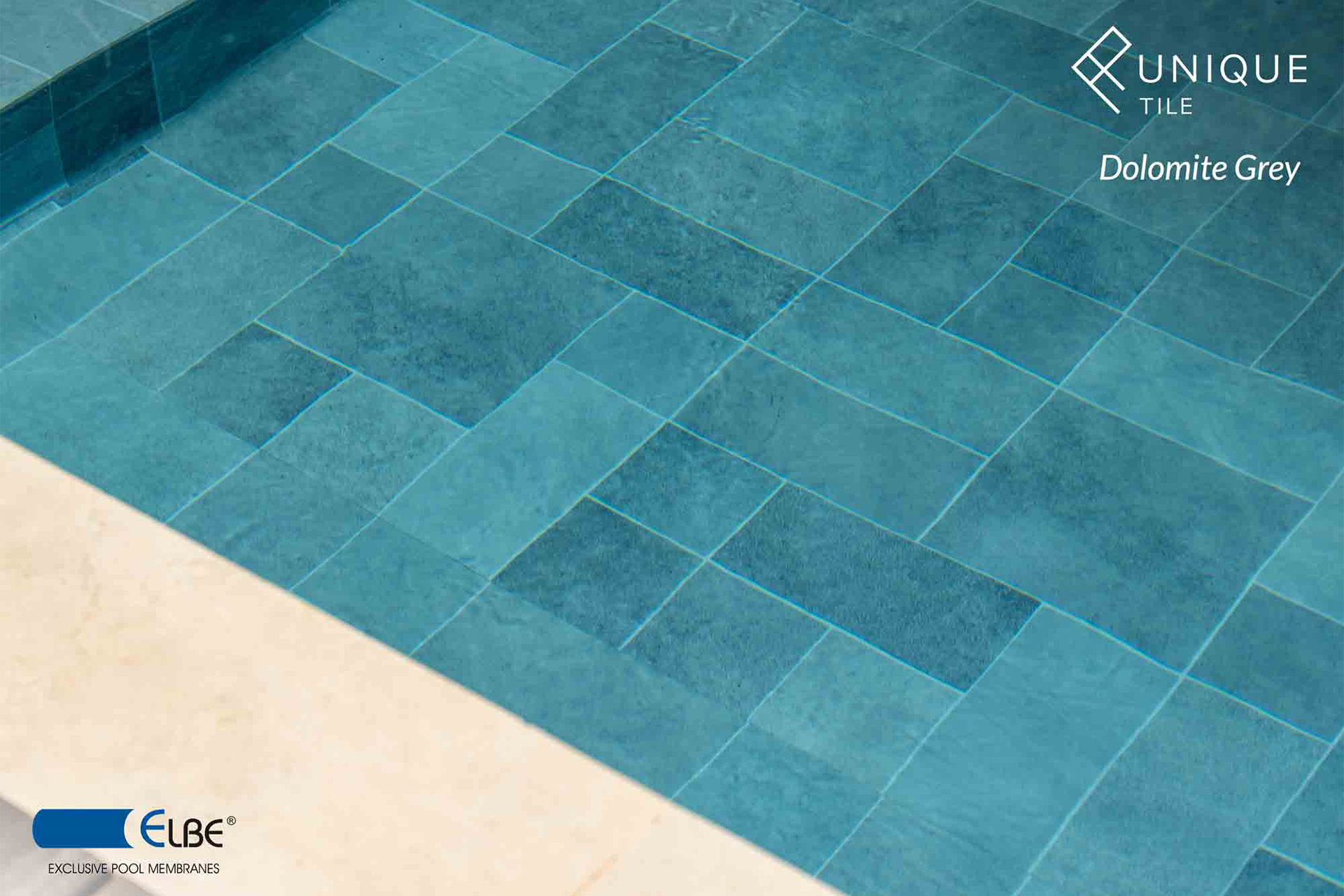 ELBE UNIQUE Tile Schwimmbadfolie mit Fliesenoptik