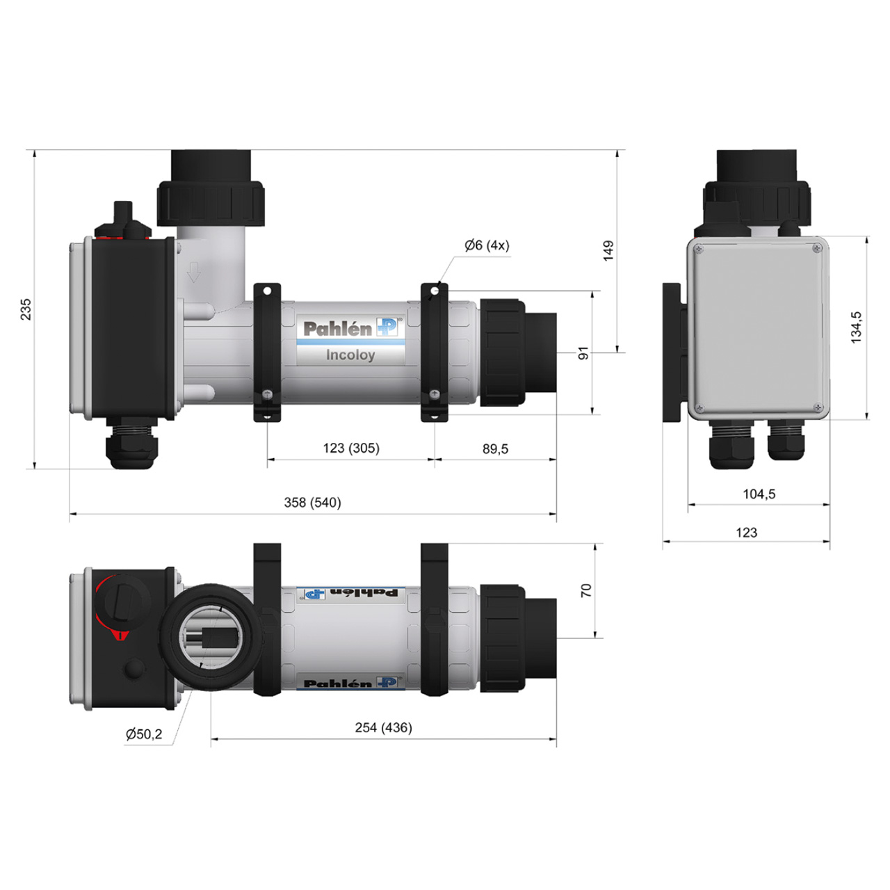 pahlen_141600_T_3-18_skizze Pahlen Kunststoff Elektrowärmetauscher Titan Heizstab