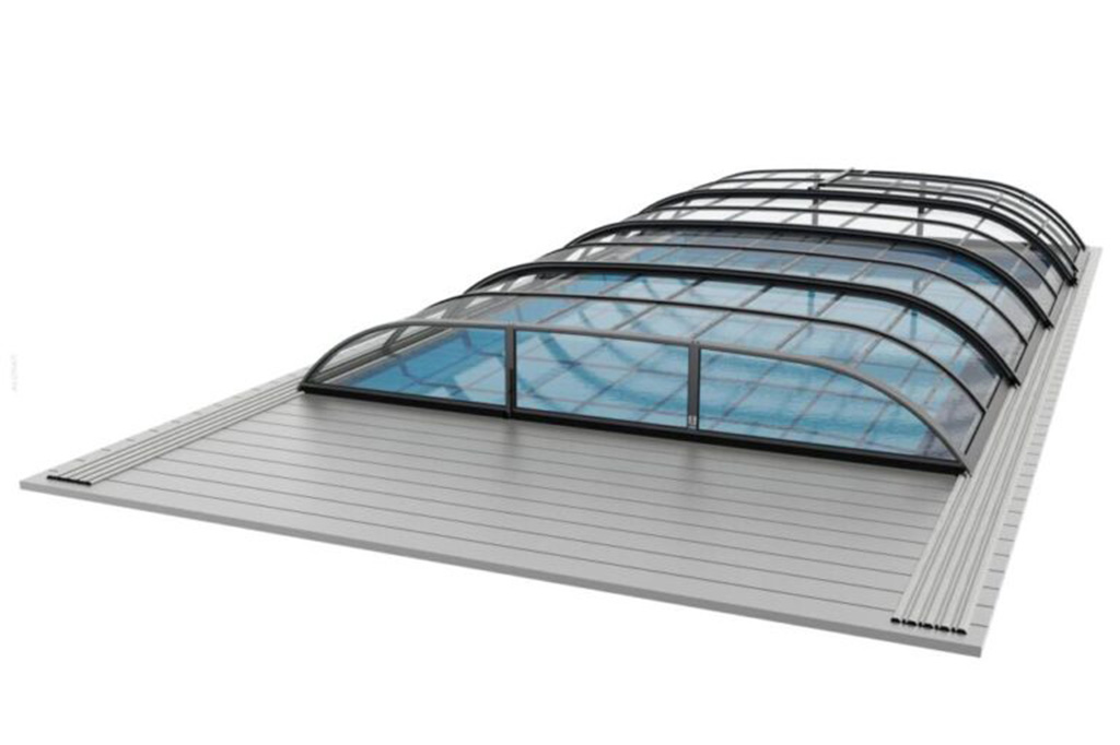 Niedrige Poolüberdachung Aluna® Wave Pro Niedrige Poolüberdachung Aluna® Wave Pro