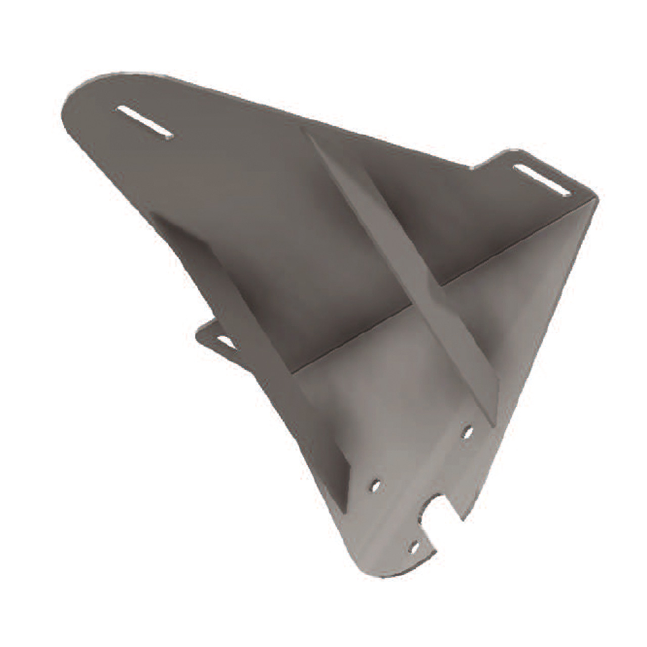 Detailansicht des HydroStar Einbauwinkels aus V4A Edelstahl mit Befestigungslöchern und Aussparungen