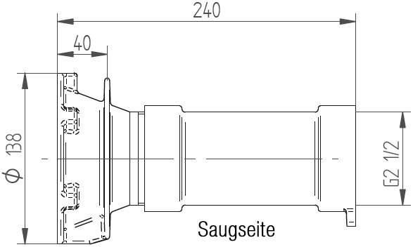 X-Stream_Saugseite Lahme X-Stream Gegenstromanlage Einbausatz