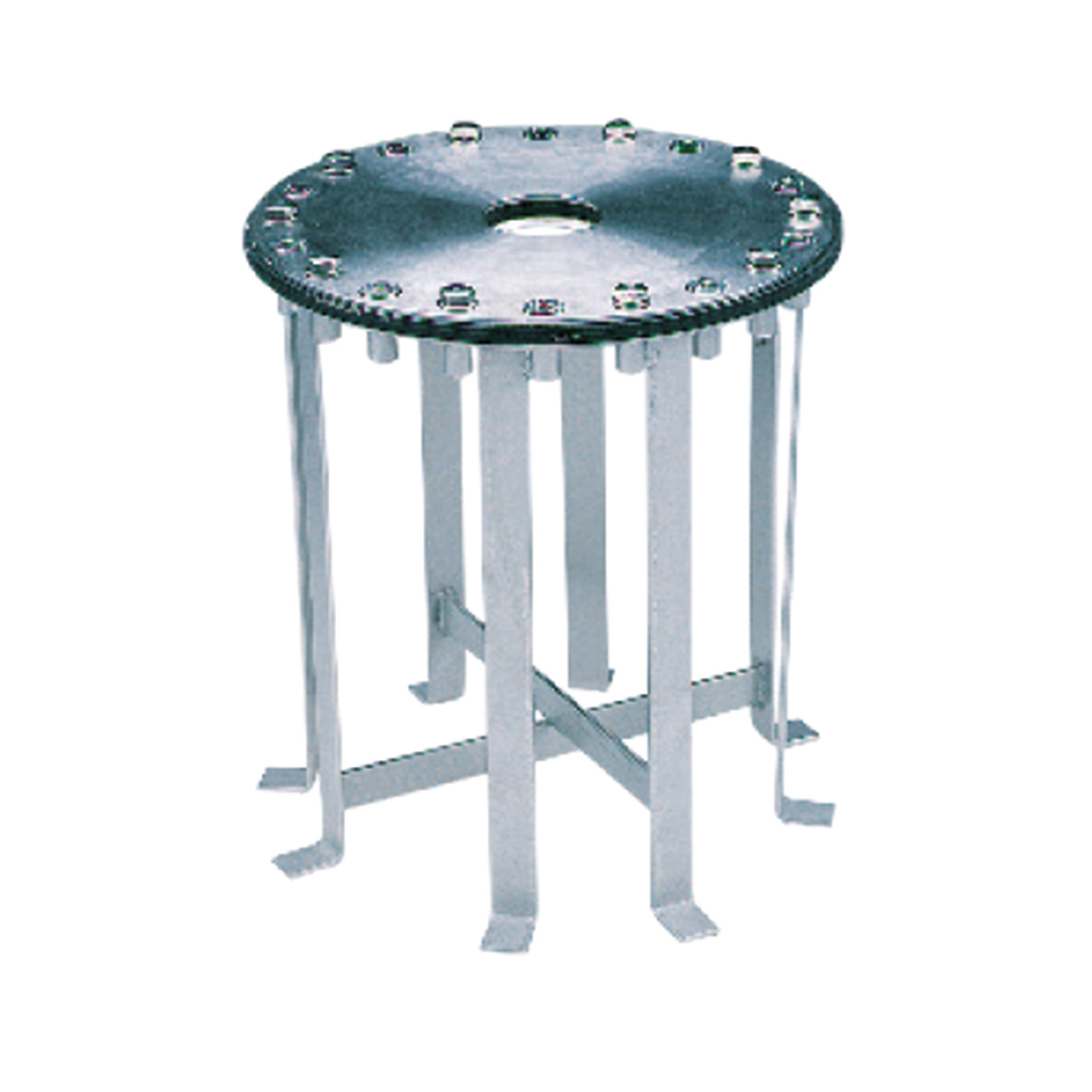 Astral Betoneinbauteil Druckseite für Attraktionen, Detailansicht der Befestigungsstreben und der runden Platte