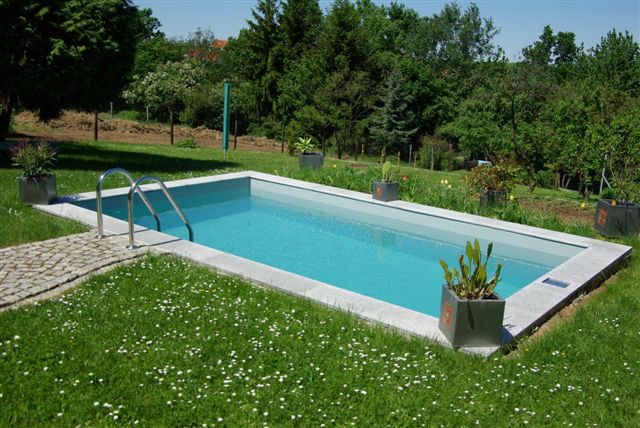 Schwimmbecken Folie grau