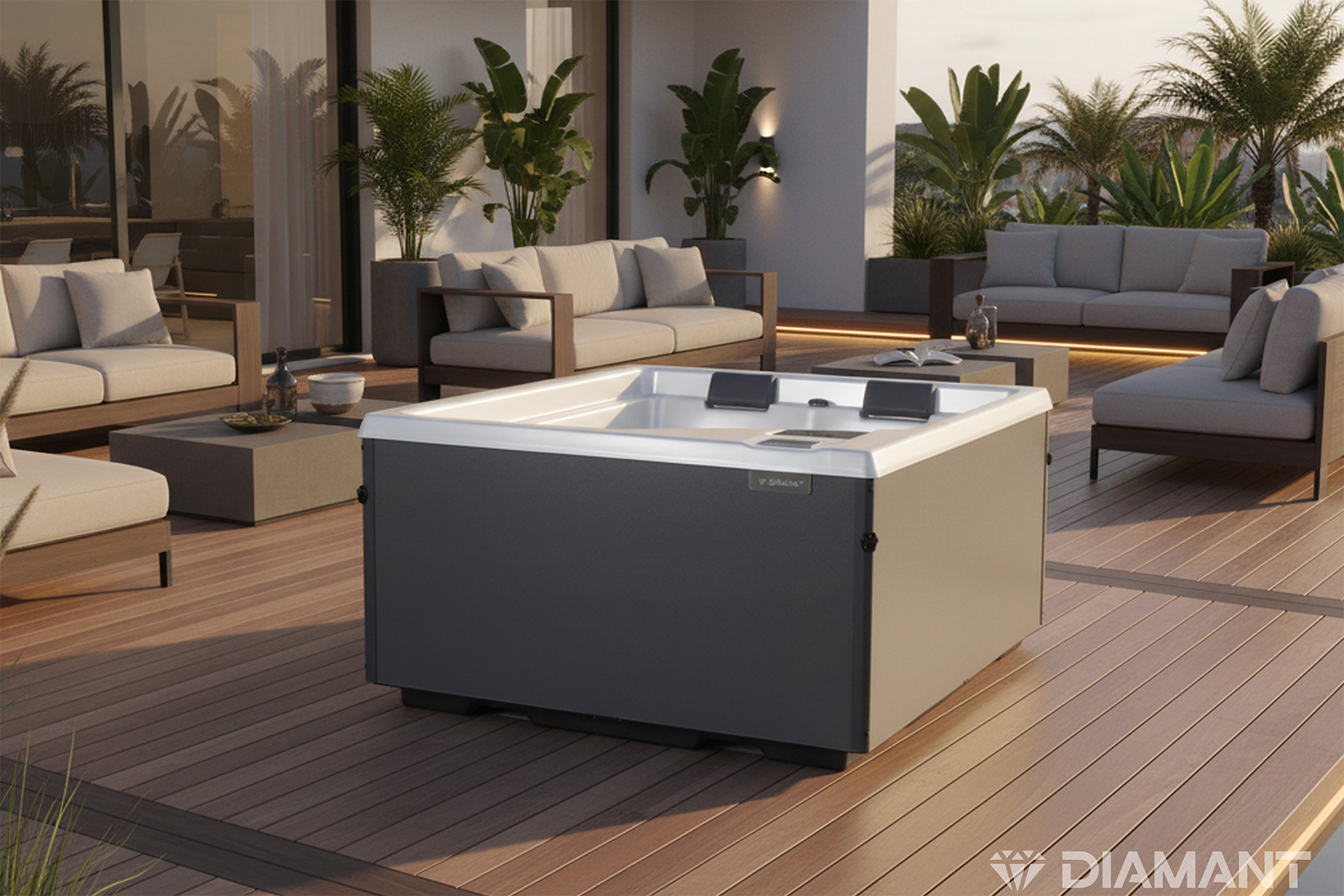 Outdoor Whirlpool 2-3 Personen – Diamant SPAIN mit Abdeckung