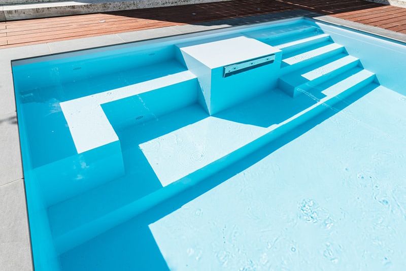 PVC-Schwimmbad 3,5x8,0x1,5m mit Skimmer und Treppenanlage