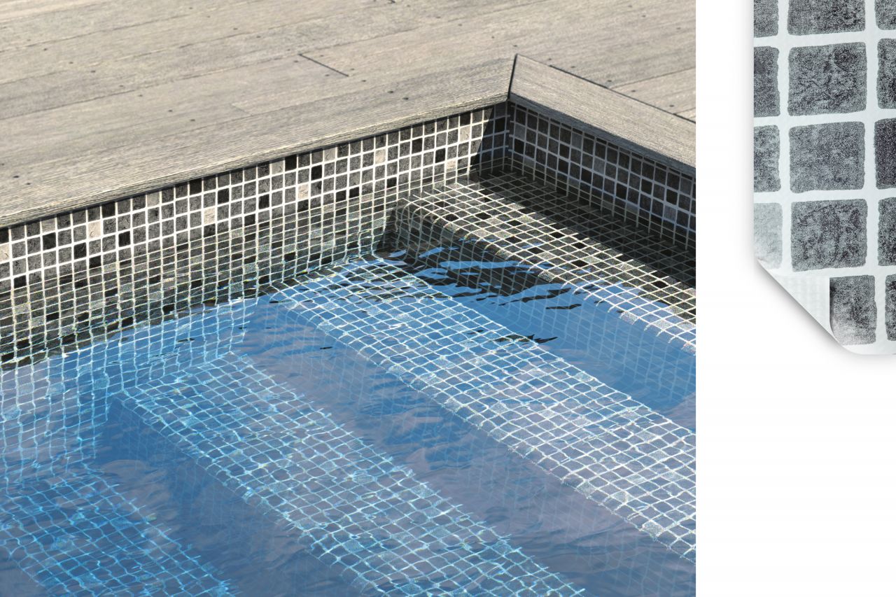 Primefol 3K Dekor Schwimmbadfolie Mosaic Grey